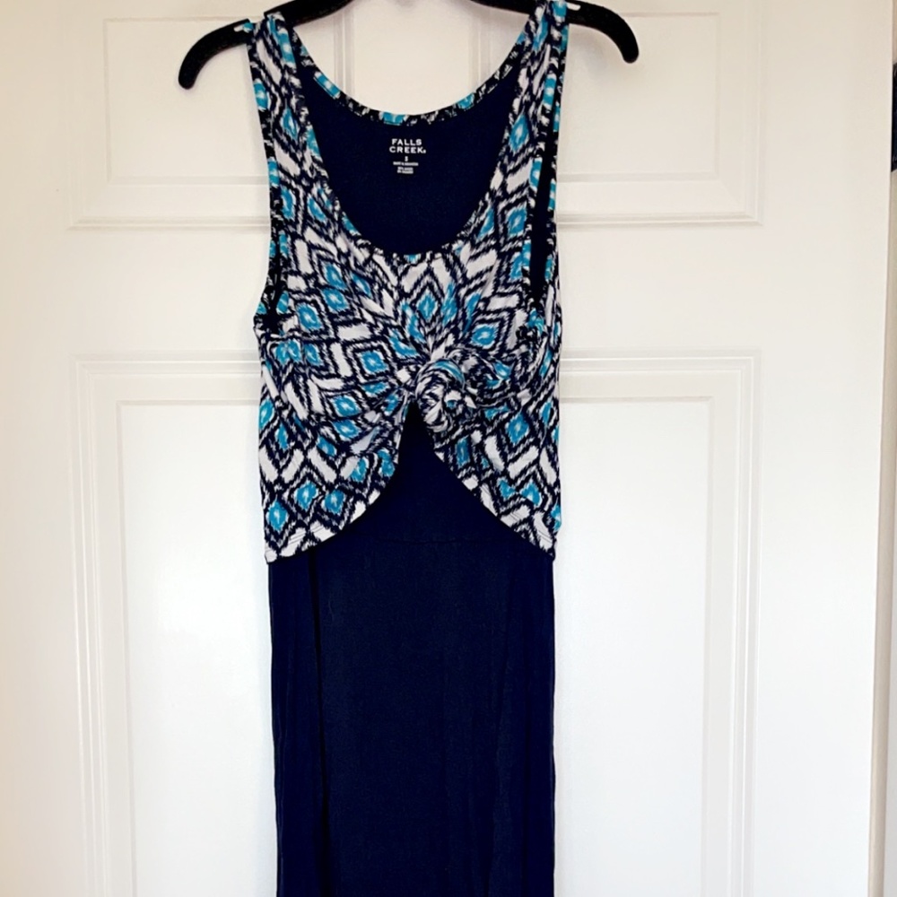 Navy knotted Maxi Dress small